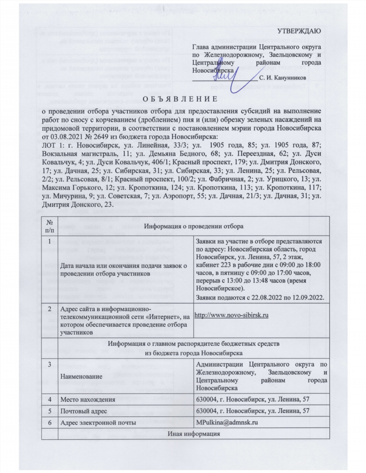 Доска объявлений участков земли